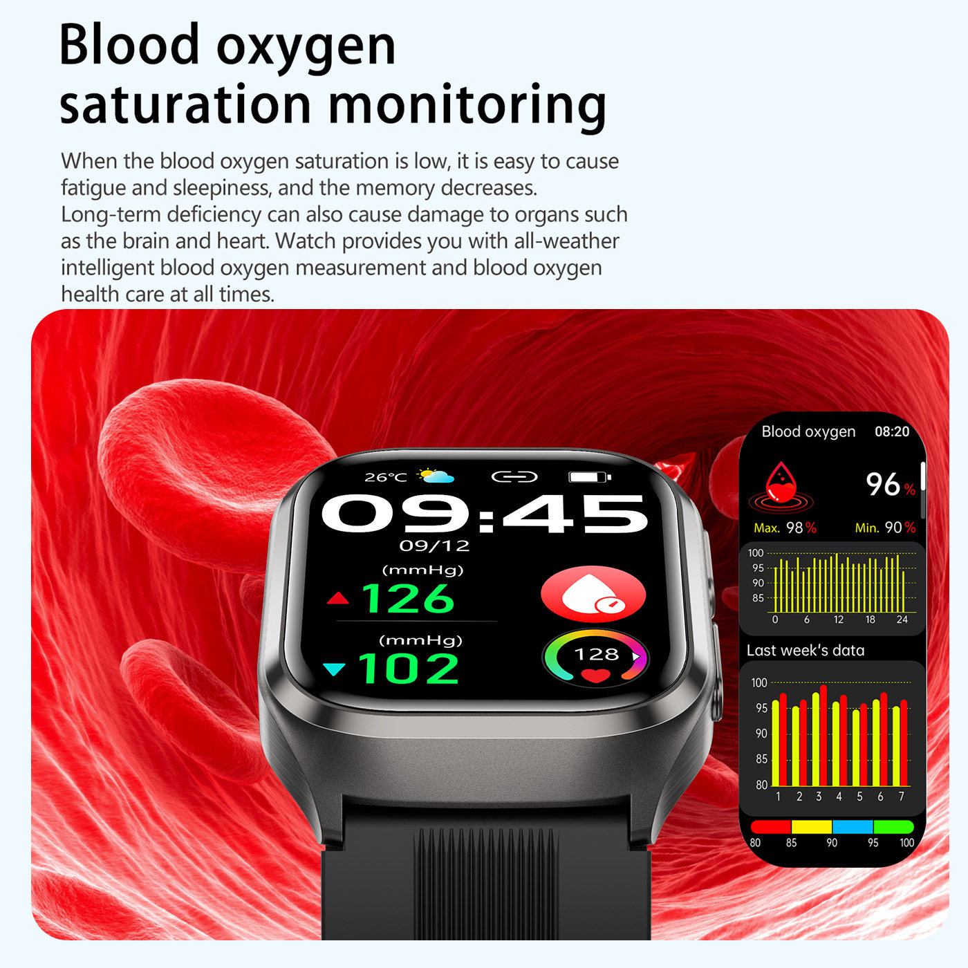 Air Pump VS17 AMOLED Health Monitoring Smartwatch AI Intelligent NFC ECG Balloon True Real Blood Pressure Broadcast Smart Watch